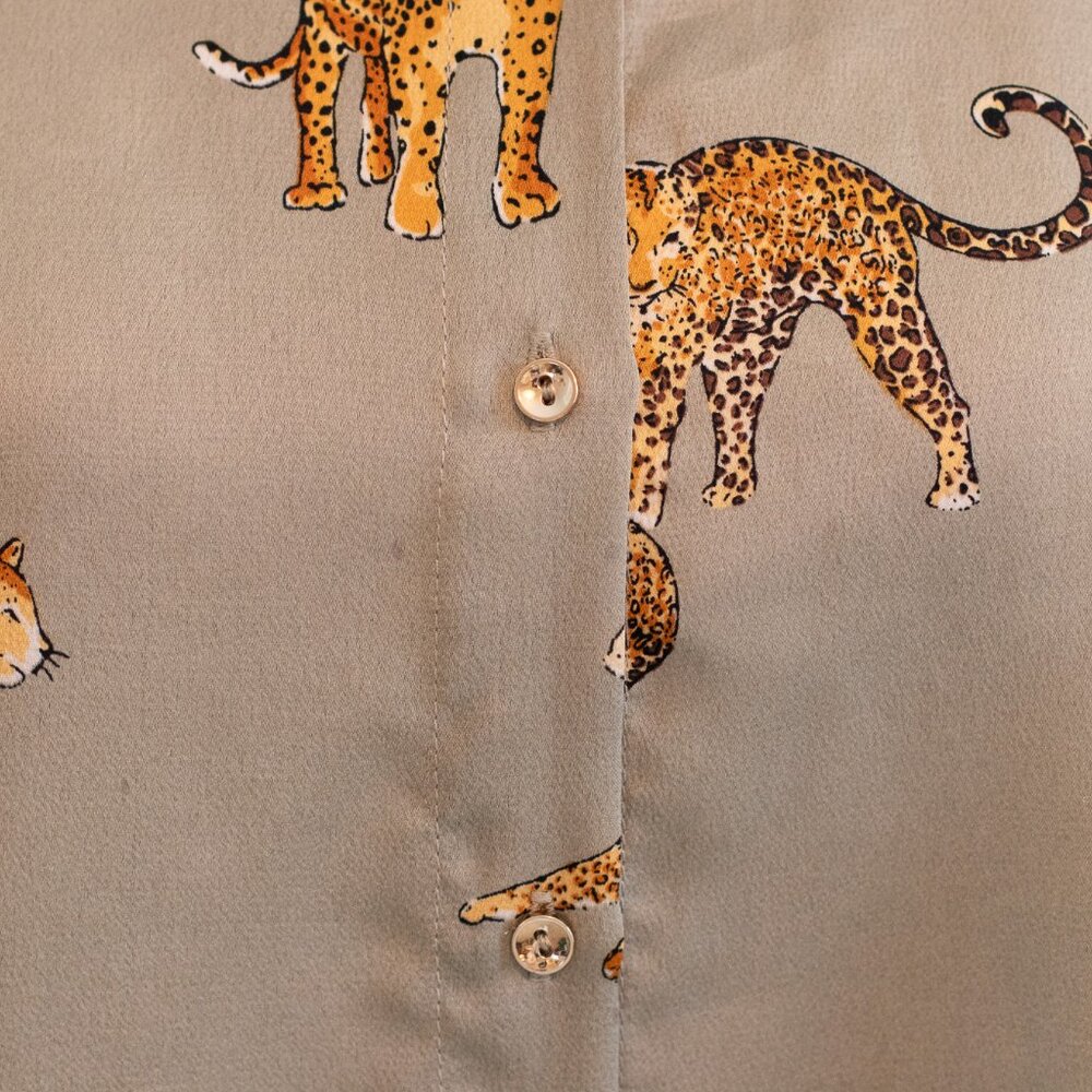 Umgee (Boutique) Sage Green Jungle Cat Blouse Size L - Picture 6 of 14